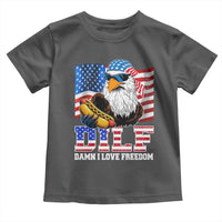 Funny Patriotic 4th Of July Toddler T Shirt Eagle DILF Damn I Love Freedom - Wonder Print Shop