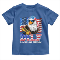 Funny Patriotic 4th Of July Toddler T Shirt Eagle DILF Damn I Love Freedom - Wonder Print Shop