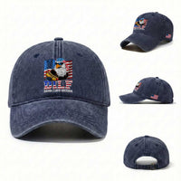 Funny Patriotic 4th Of July Washed Cotton Baseball Cap Eagle DILF Damn I Love Freedom