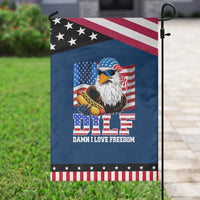 Funny Patriotic 4th Of July Garden Flag Eagle DILF Damn I Love Freedom