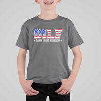 Funny Patriotic 4th Of July T Shirt For Kid DILF Damn I Love Freedom American Flag - Wonder Print Shop