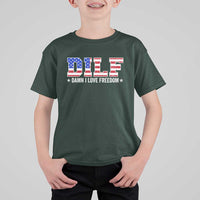 Funny Patriotic 4th Of July T Shirt For Kid DILF Damn I Love Freedom American Flag - Wonder Print Shop