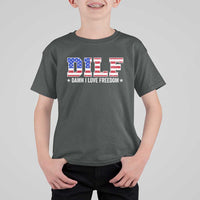Funny Patriotic 4th Of July T Shirt For Kid DILF Damn I Love Freedom American Flag - Wonder Print Shop
