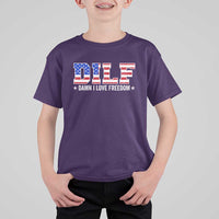 Funny Patriotic 4th Of July T Shirt For Kid DILF Damn I Love Freedom American Flag - Wonder Print Shop