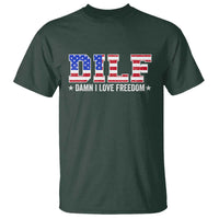 Funny Patriotic 4th Of July T Shirt DILF Damn I Love Freedom American Flag - Wonder Print Shop