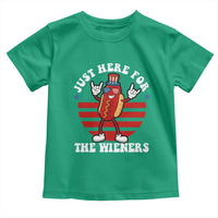 Funny 4th Of July Toddler T Shirt I'm Just Here for The Wieners Hot Dog - Wonder Print Shop