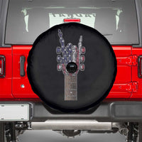 Rock On Skeleton Hand Guitar Spare Tire Cover Retro American Flag Heavy Metal Guitarist - Wonder Print Shop