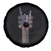 Rock On Skeleton Hand Guitar Spare Tire Cover Retro American Flag Heavy Metal Guitarist - Wonder Print Shop