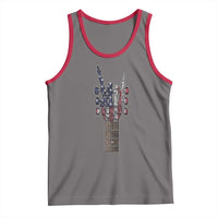 Rock On Skeleton Hand Guitar Tank Top Retro American Flag Heavy Metal Guitarist - Wonder Print Shop