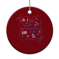 Patriotic Subtle FDT Ceramic Ornament Coquette Bow Patriotic 4th of July - Wonder Print Shop