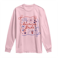 American Bride Bachelorette Party Long Sleeve Shirt Coquette Bow 4th Of July - Wonder Print Shop