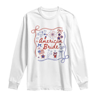 American Bride Bachelorette Party Long Sleeve Shirt Coquette Bow 4th Of July - Wonder Print Shop