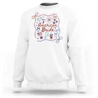 American Bride Bachelorette Party Sweatshirt Coquette Bow 4th Of July - Wonder Print Shop