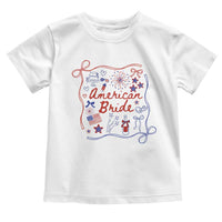 American Bride Bachelorette Party Toddler T Shirt Coquette Bow 4th Of July - Wonder Print Shop