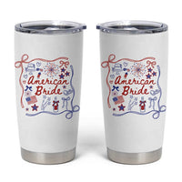 American Bride Bachelorette Party Tumbler Cup Coquette Bow 4th Of July - Wonder Print Shop