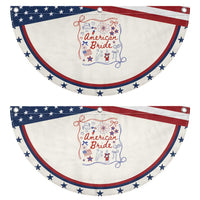 American Bride Bachelorette Party Patriotic Fan Flag Coquette Bow 4th Of July