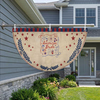 American Bride Bachelorette Party Patriotic Fan Flag Coquette Bow 4th Of July