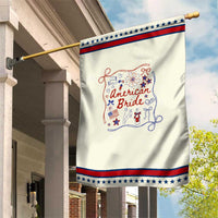 American Bride Bachelorette Party Garden Flag Coquette Bow 4th Of July