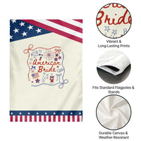 American Bride Bachelorette Party Garden Flag Coquette Bow 4th Of July