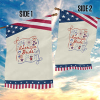 American Bride Bachelorette Party Garden Flag Coquette Bow 4th Of July