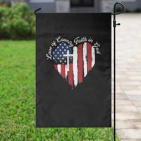 Patriotic Christian Garden Flag Faith In God Heart Cross Flag 4th Of July Religious - Wonder Print Shop