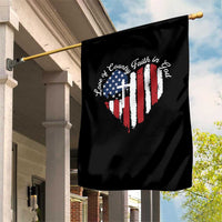 Patriotic Christian Garden Flag Faith In God Heart Cross Flag 4th Of July Religious - Wonder Print Shop