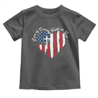 Patriotic Christian Toddler T Shirt Faith In God Heart Cross Flag 4th Of July Religious - Wonder Print Shop