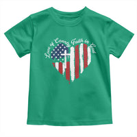 Patriotic Christian Toddler T Shirt Faith In God Heart Cross Flag 4th Of July Religious - Wonder Print Shop