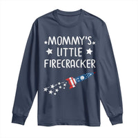 Mommy's Little Firecracker 4th of July Long Sleeve Shirt Patriotic American Flag - Wonder Print Shop