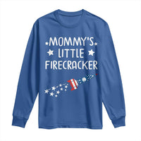 Mommy's Little Firecracker 4th of July Long Sleeve Shirt Patriotic American Flag - Wonder Print Shop