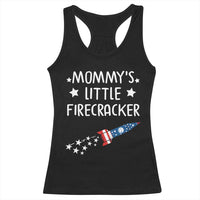 Mommy's Little Firecracker 4th of July Racerback Tank Top Patriotic American Flag - Wonder Print Shop