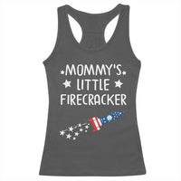 Mommy's Little Firecracker 4th of July Racerback Tank Top Patriotic American Flag - Wonder Print Shop