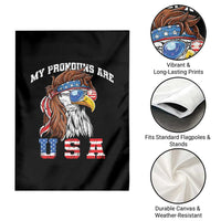 Funny 4th of July Garden Flag My Pronouns Are USA Eagle American - Wonder Print Shop