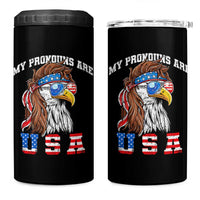 Funny 4th of July 4 in 1 Can Cooler Tumbler My Pronouns Are USA Eagle American - Wonder Print Shop