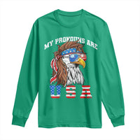 Funny 4th of July Long Sleeve Shirt My Pronouns Are USA Eagle American - Wonder Print Shop