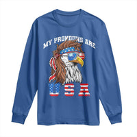 Funny 4th of July Long Sleeve Shirt My Pronouns Are USA Eagle American - Wonder Print Shop