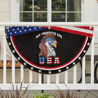 Funny 4th of July Patriotic Fan Flag My Pronouns Are USA Eagle American