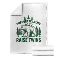 Support Wildlife Raise Twins Throw Blanket Twin Parent Mom Dad Bear Family