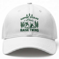 Support Wildlife Raise Twins Baseball Cap Twin Parent Mom Dad Bear Family