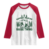 Support Wildlife Raise Twins Raglan Shirt Twin Parent Mom Dad Bear Family