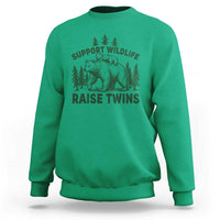 Support Wildlife Raise Twins Sweatshirt Twin Parent Mom Dad Bear Family