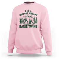 Support Wildlife Raise Twins Sweatshirt Twin Parent Mom Dad Bear Family