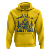 Support Wildlife Raise Twins Hoodie Twin Dad Mom Parent Bigfoot Family