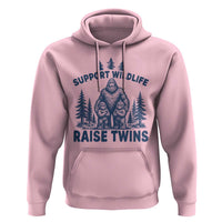 Support Wildlife Raise Twins Hoodie Twin Dad Mom Parent Bigfoot Family