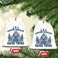 Support Wildlife Raise Twins Ceramic Ornament Twin Dad Mom Parent Bigfoot Family