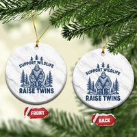 Support Wildlife Raise Twins Ceramic Ornament Twin Dad Mom Parent Bigfoot Family