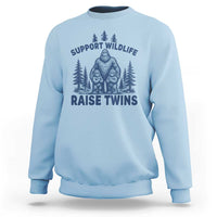 Support Wildlife Raise Twins Sweatshirt Twin Dad Mom Parent Bigfoot Family