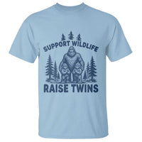 Support Wildlife Raise Twins T Shirt Twin Dad Mom Parent Bigfoot Family