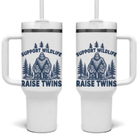 Support Wildlife Raise Twins Tumbler With Handle Twin Dad Mom Parent Bigfoot Family