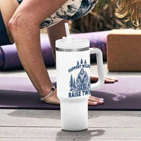 Support Wildlife Raise Twins Tumbler With Handle Twin Dad Mom Parent Bigfoot Family